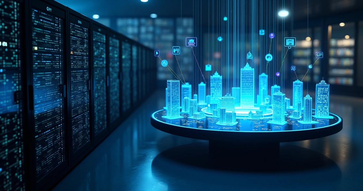 Fluxo conceitual entre ERP, API NFS-e e prefeituras em ambiente tecnológico